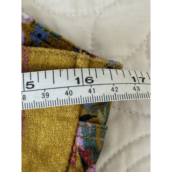 Anthropologie PILCRO Corset Seamed‎ Floral Velvet Mustard Tank Top Size 6 EUC - Picture 13 of 16